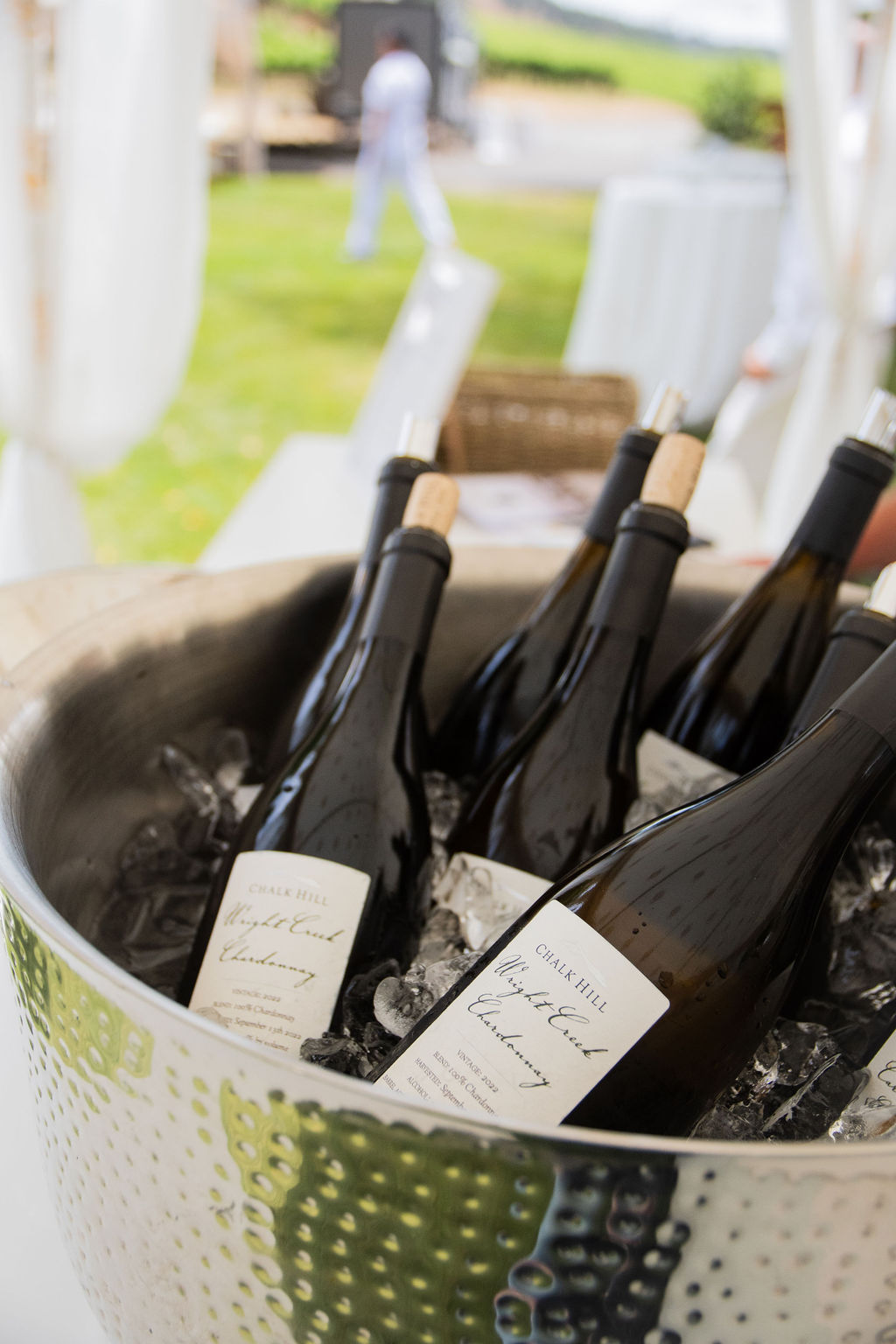 Chalk Hill White Party 2024 - wine in ice bucket